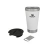 copo termico com tampa 473ml stanley branco aberto