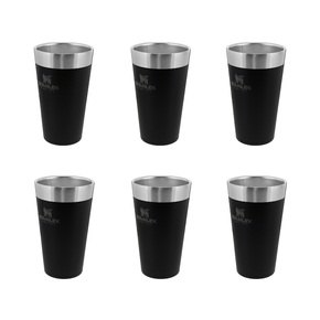 01 kit 6 copos stanley sem tampa termico 473ml preto